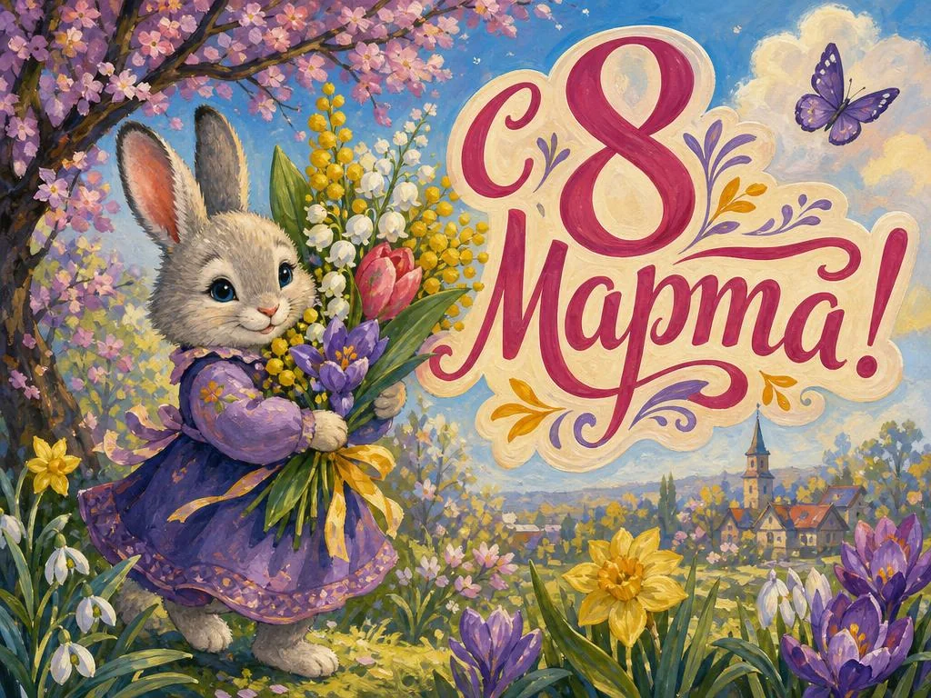 Открытка на 8 марта