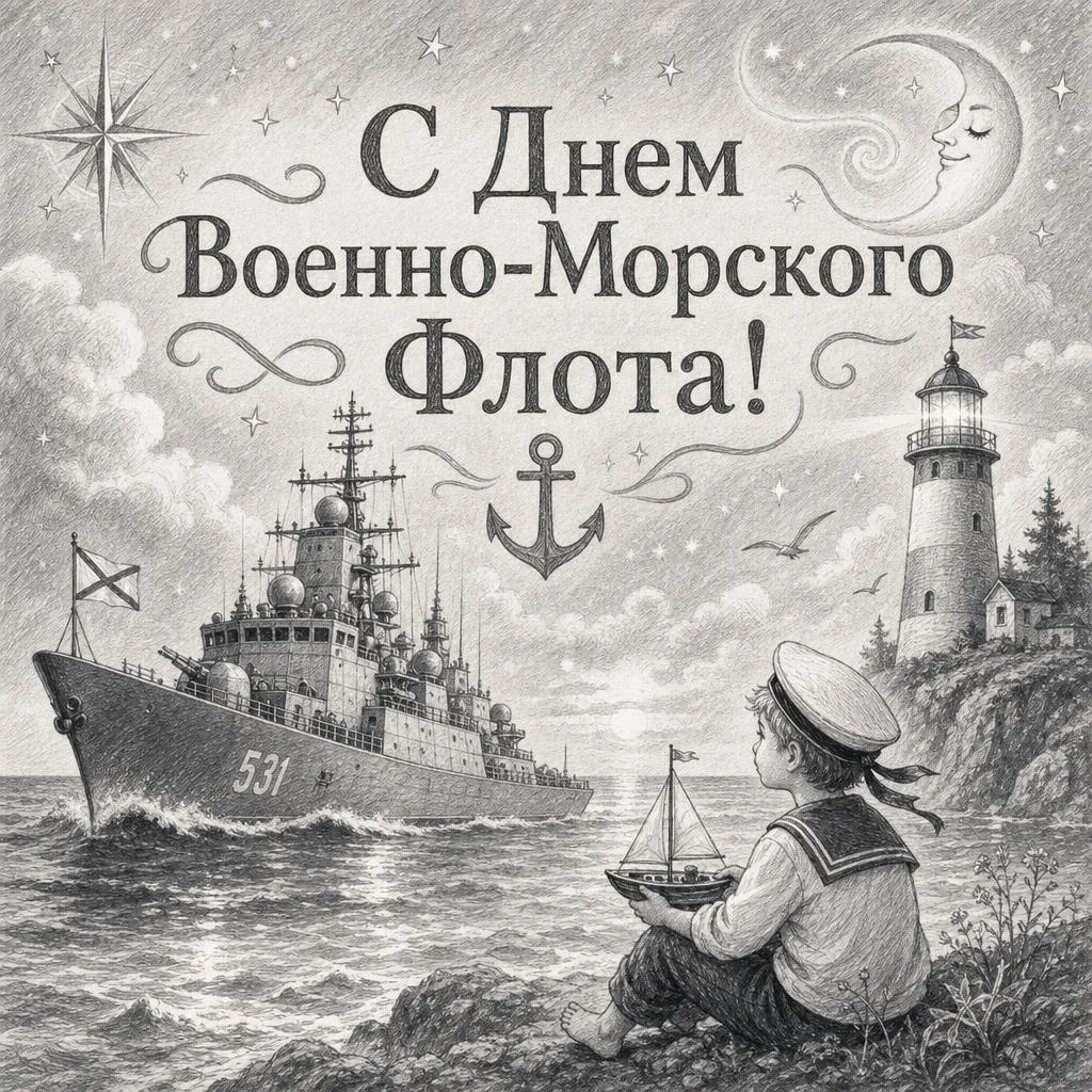 Открытка с Днем ВМФ