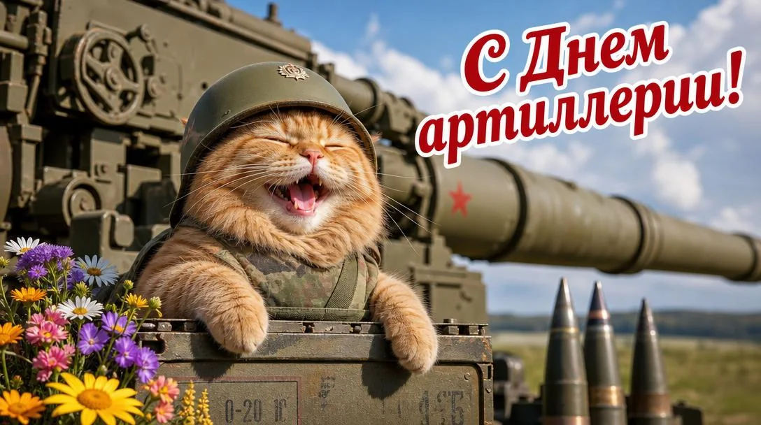 Открытка с Днем артиллерии