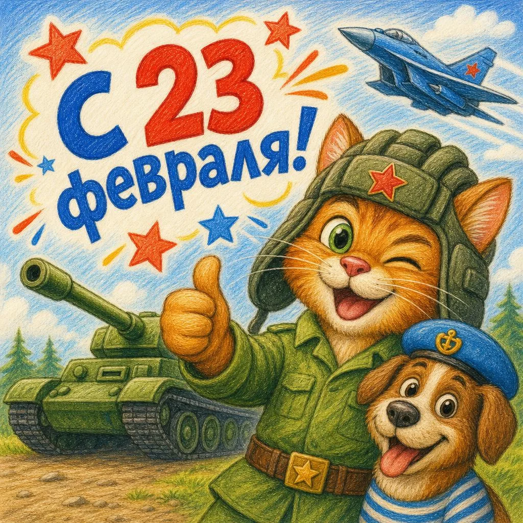 Открытка на 23 февраля