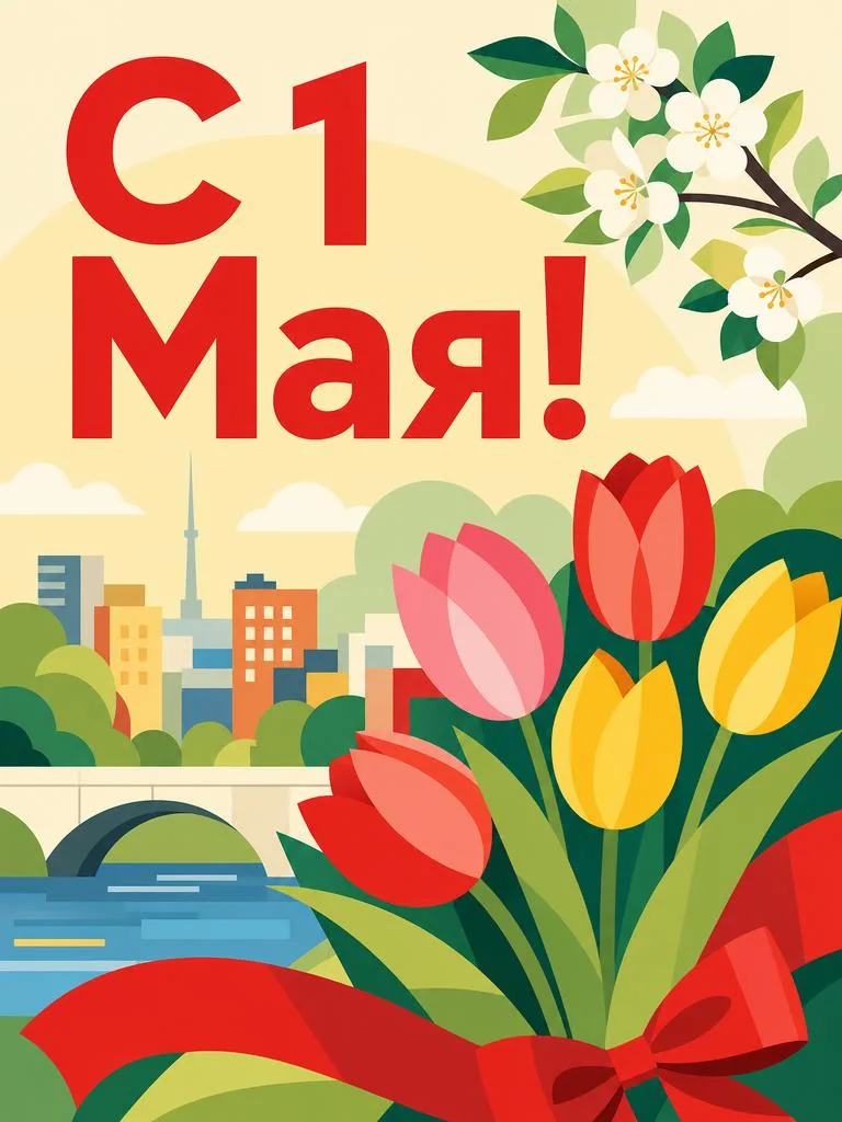 Открытка на 1 мая