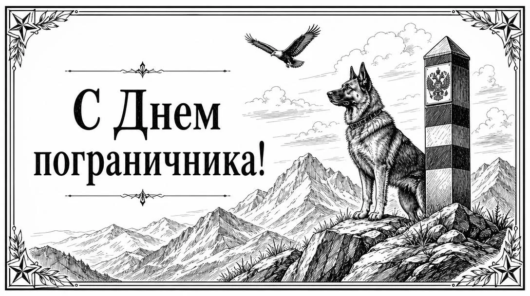 Открытка с Днем пограничника